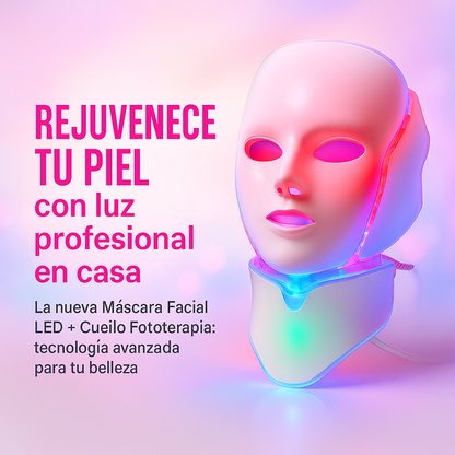 Mascara Facial Led + Cuello Fototerapia