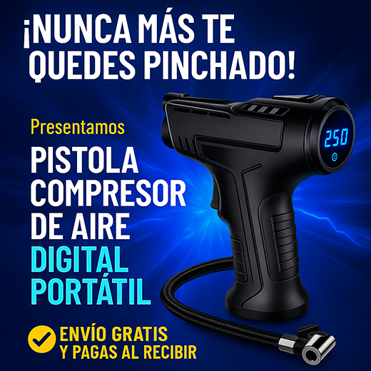 Pistola Compresor Aire Digital Portátil