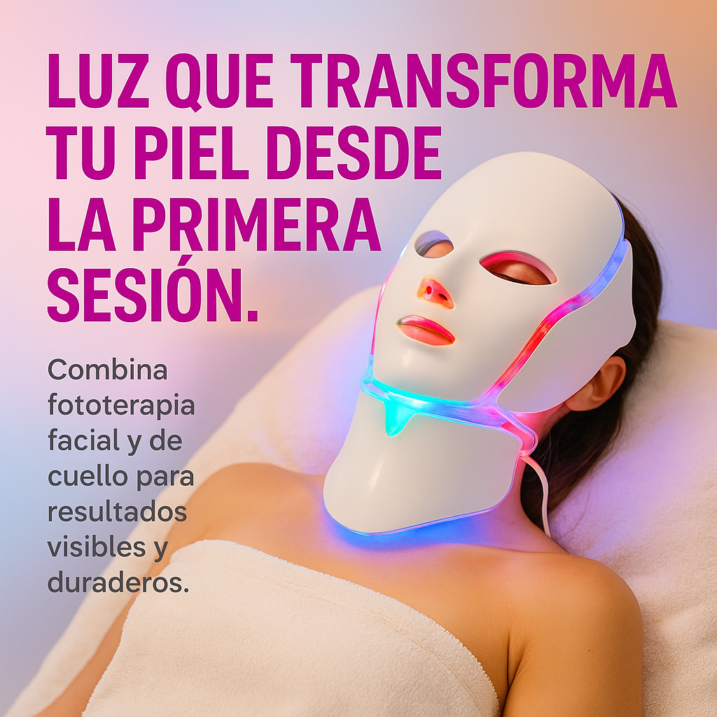 Mascara Facial Led + Cuello Fototerapia