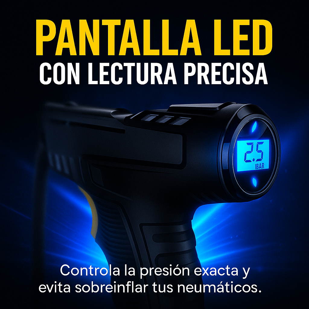 Pistola Compresor Aire Digital Portátil