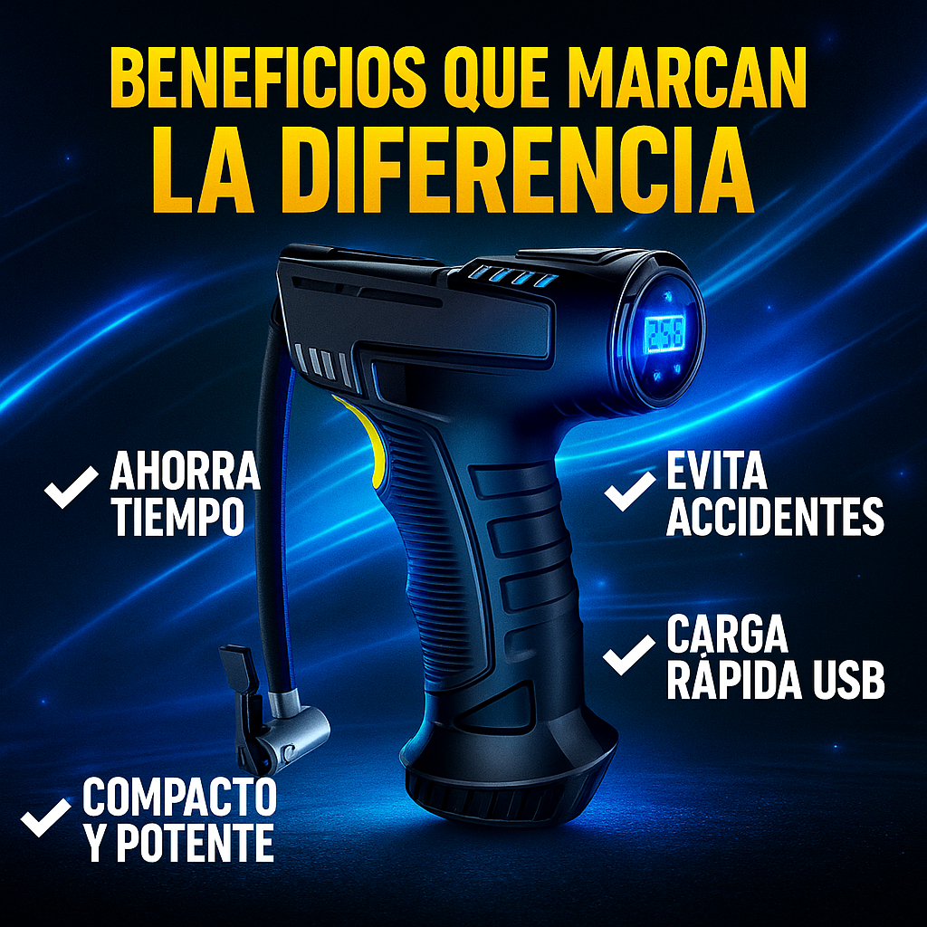 Pistola Compresor Aire Digital Portátil