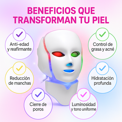Mascara Facial Led + Cuello Fototerapia